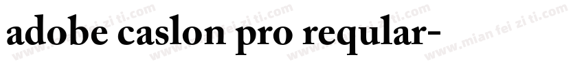 adobe caslon pro reqular字体转换